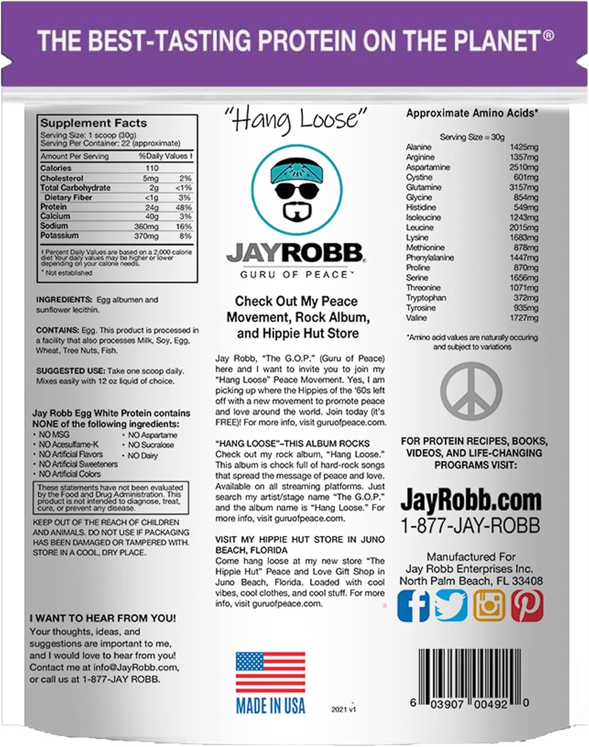 JAYROBB Unflavored Egg White Protein 24 Oz, 1.5 Pound Bag