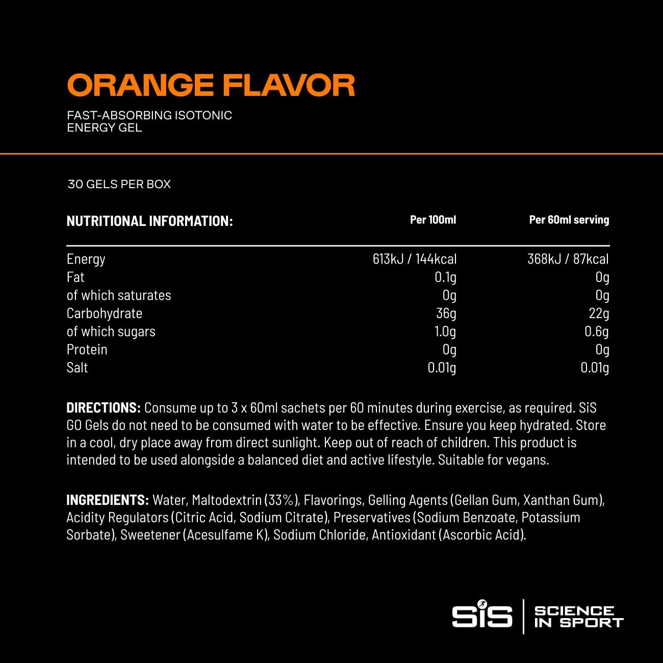 Science in Sport GO Isotonic Energy Gel – 60 Fl Oz (Pack of 1), Orange