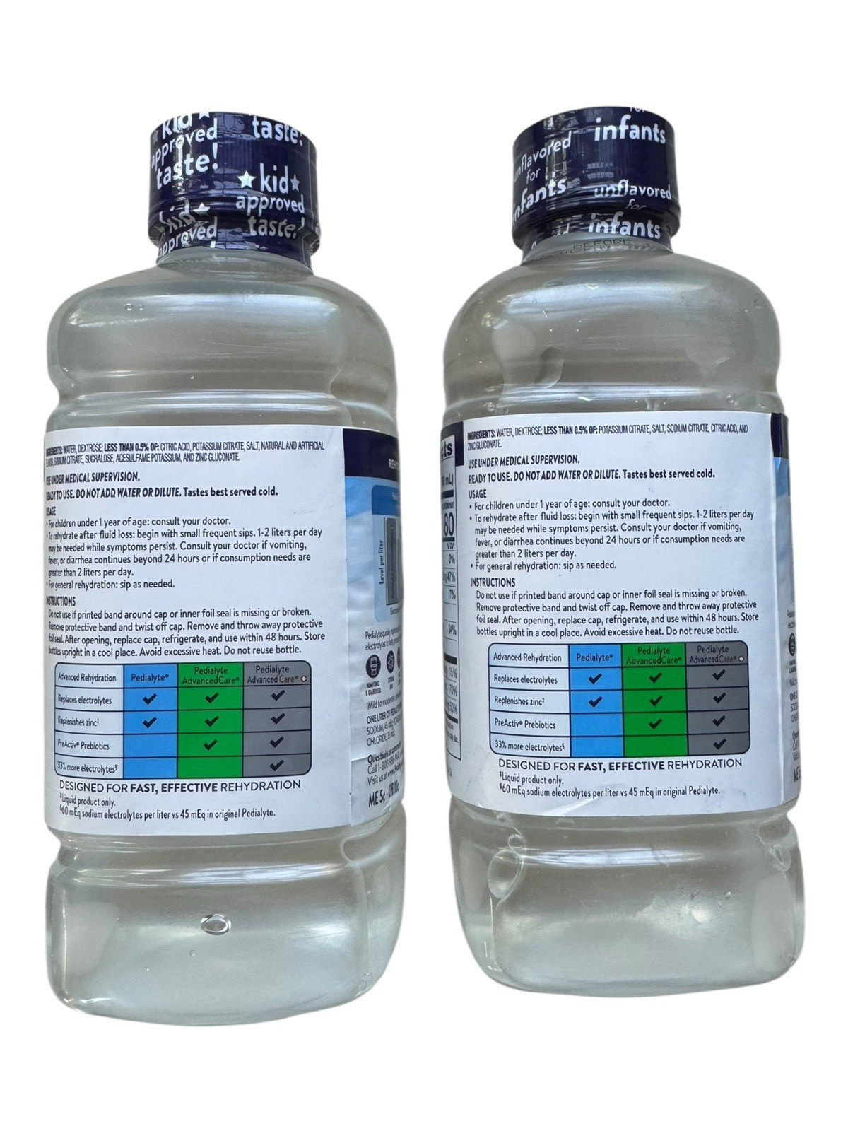 Pedialyte Cherry Frost + Unflavored Electrolyte Drink – 2 x 33.8oz – Ex: 5/27