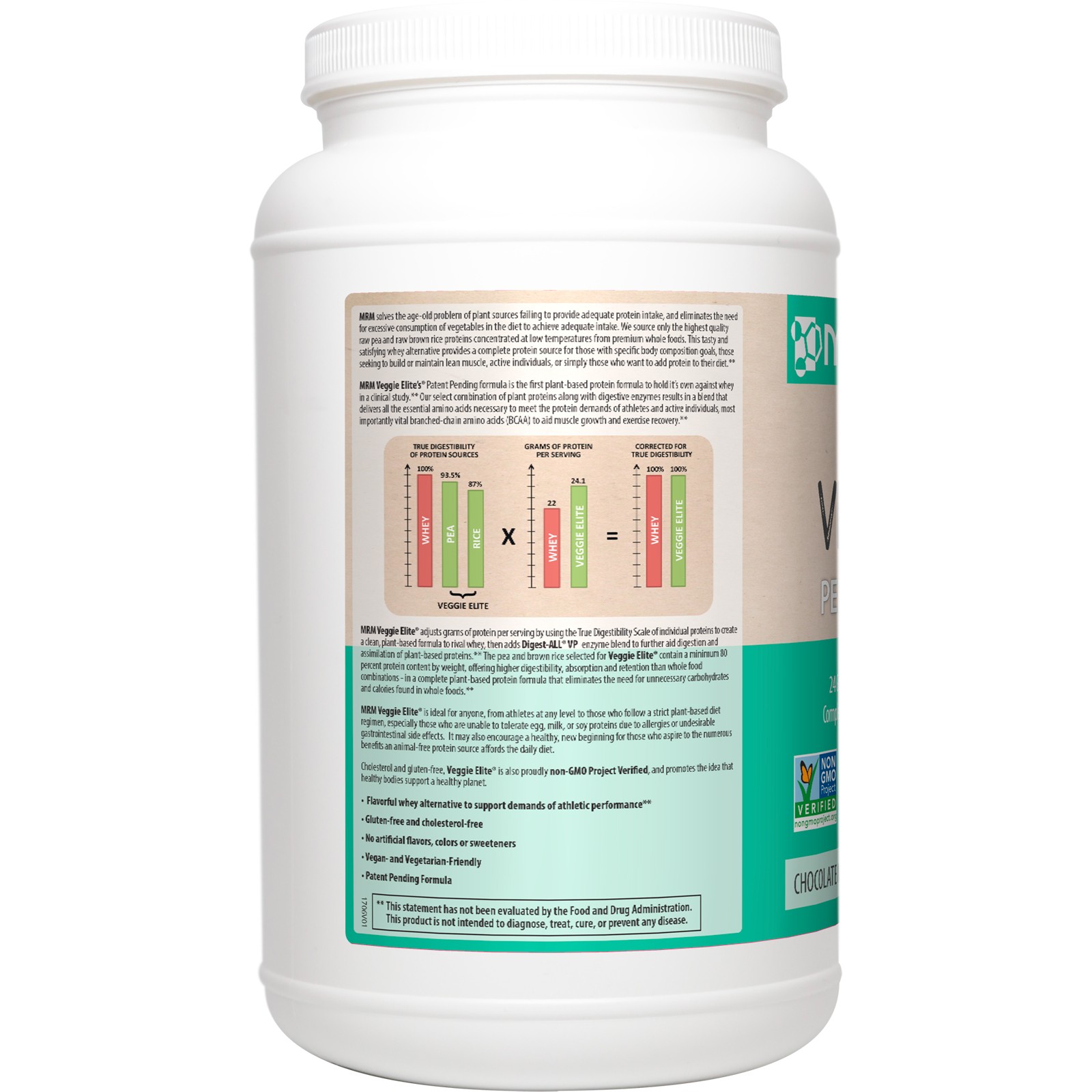 Veggie Elite, Performance Protein, Chocolate Mocha, 2.45 lb (1,110 g)