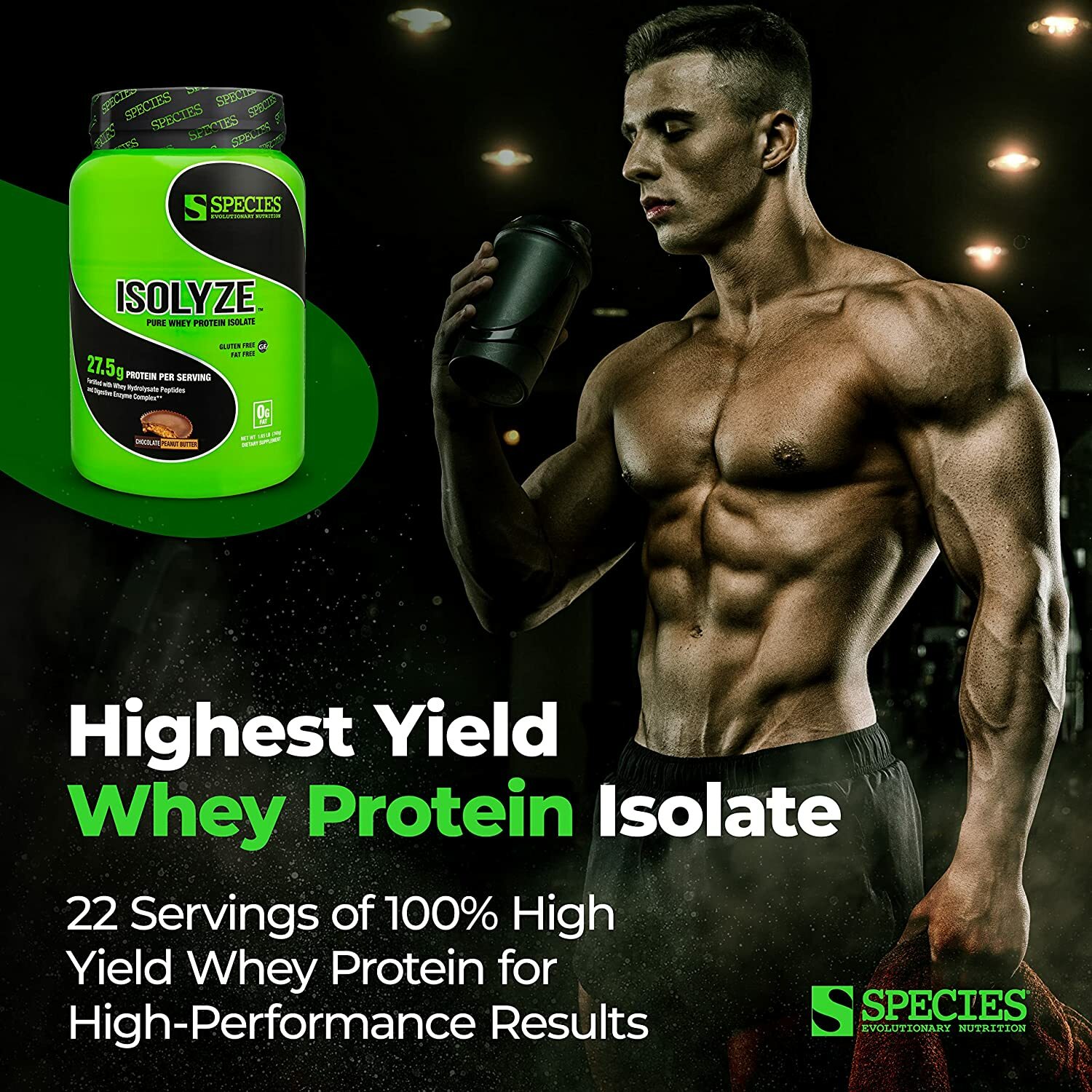 SPECIES Nutrition ISOLYZE 22 Servings | Caramel Macchiato | 27g of Protein