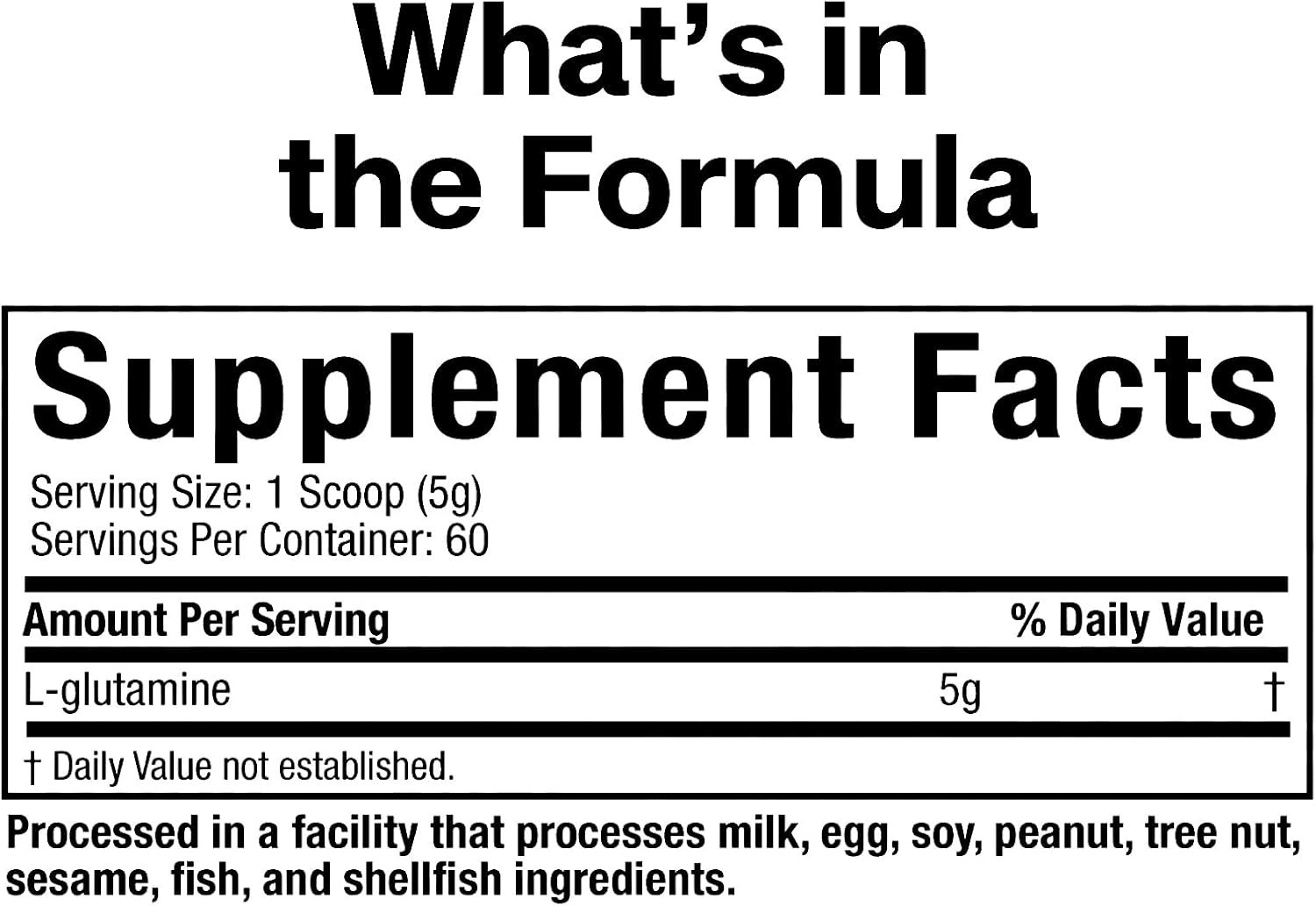Essential L-Glutamine Powder | Boost Energy & Recovery | Unflavored, 60 Servings