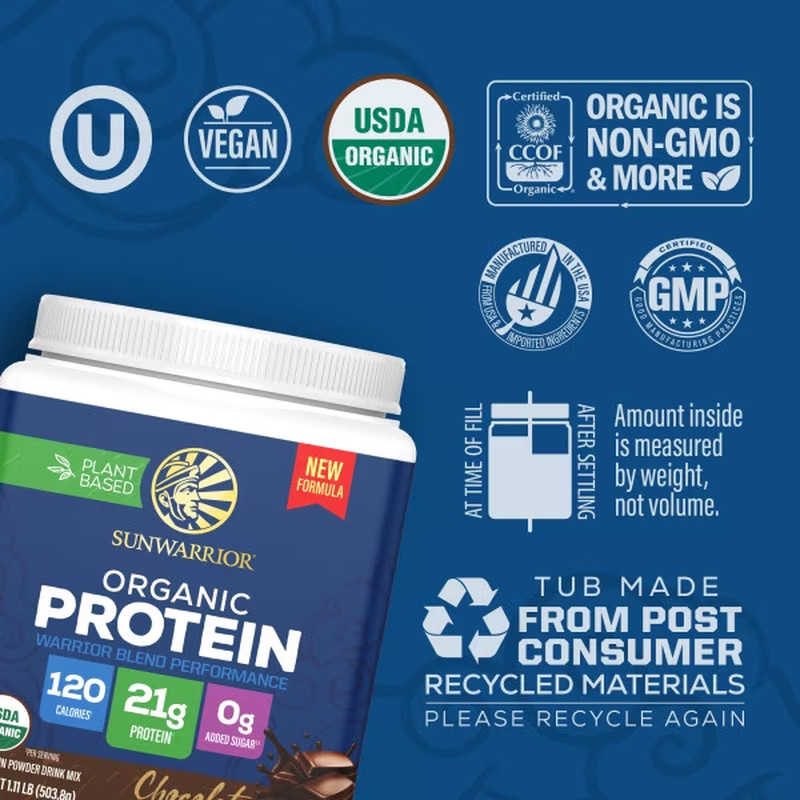 Organic Chocolate Warrior Blend Performance Protein, 17.76 OZ