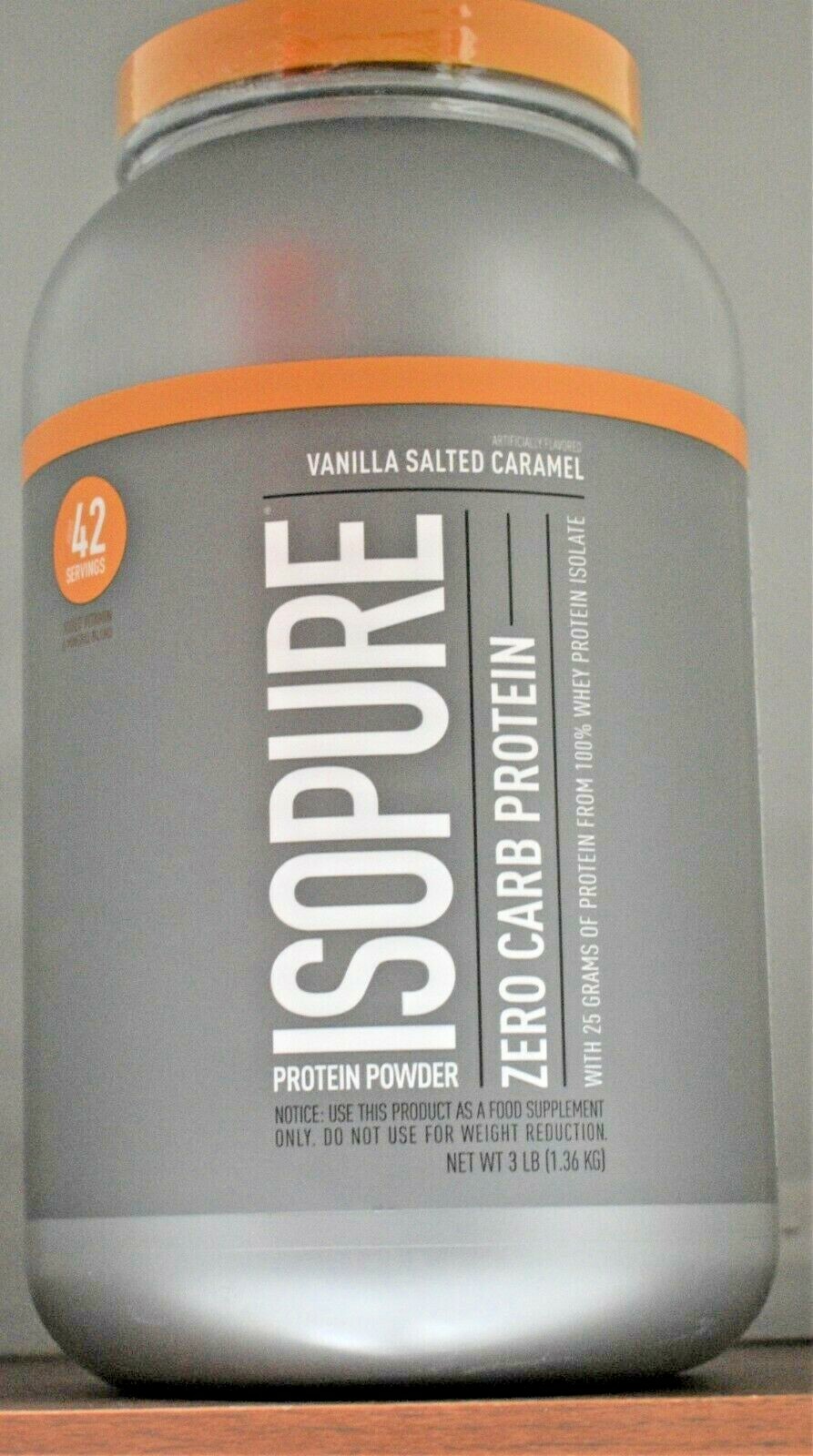 Isopure Vanilla Salted Caramel Zero Carb Protein Powder 3 lb (1.36 kg)