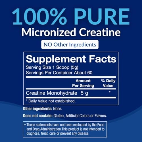 100% Pure Micronized Creatine Monohydrate Powder – Boost Muscle Strength & Power