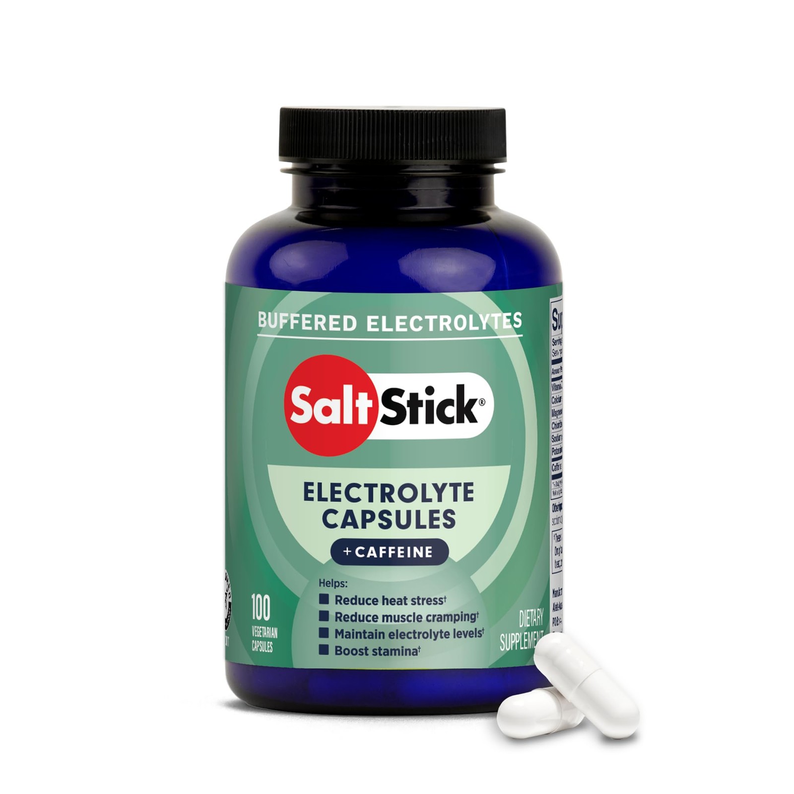 SaltStick Electrolytes with Caffeine – Salt 100 Count (Pack of 1), White