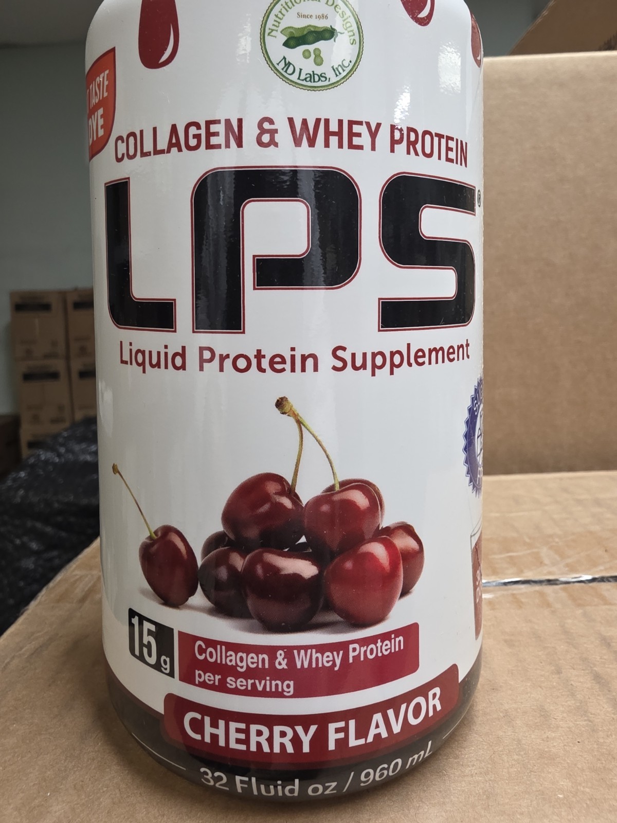 3 BTLS Of LPS Collagen & Whey Liquid Protein Supplement Cherry 32 fl oz