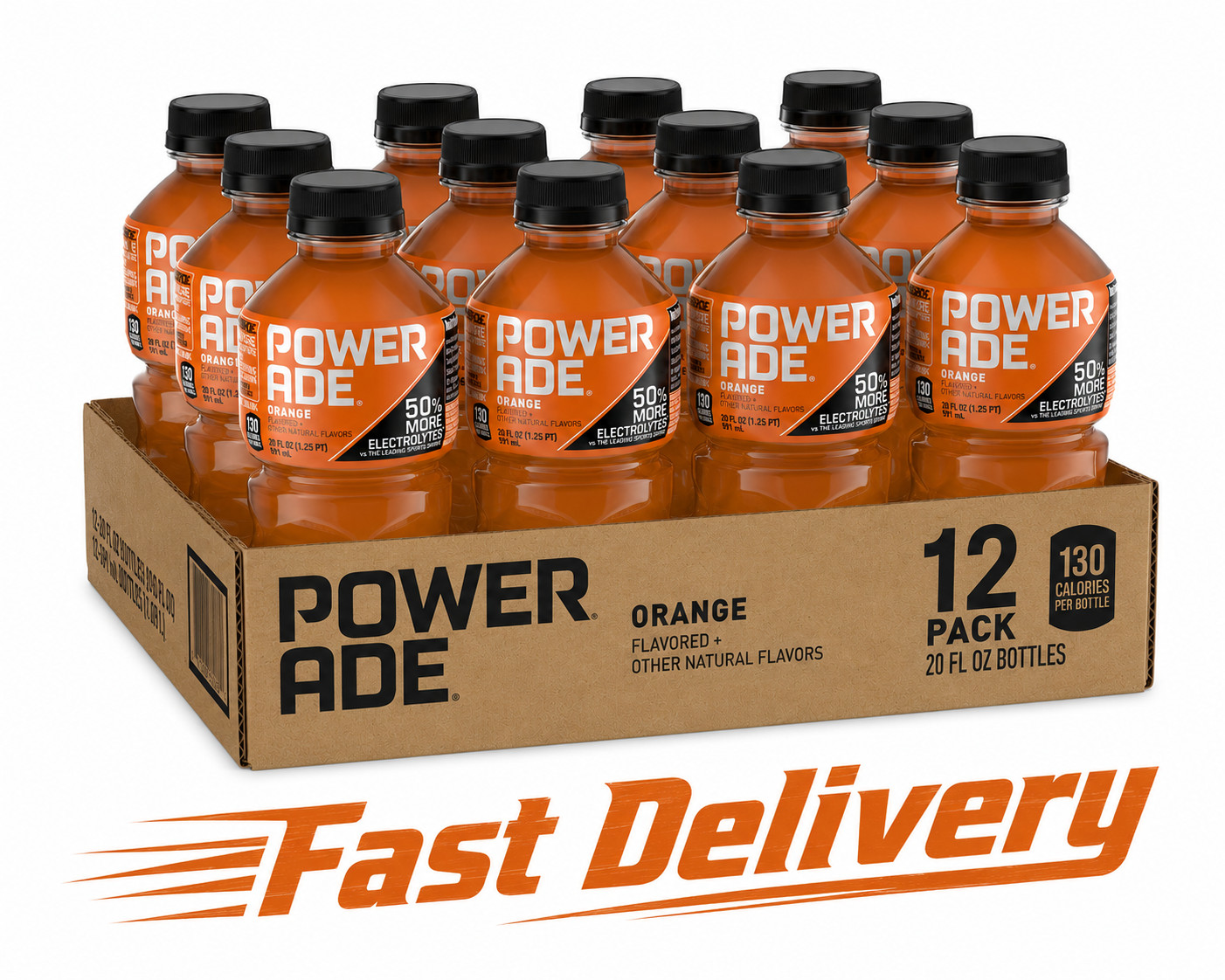 Powerade Orange Sports Drink Multipack Bottles – 20 fl oz (Pack of 12)