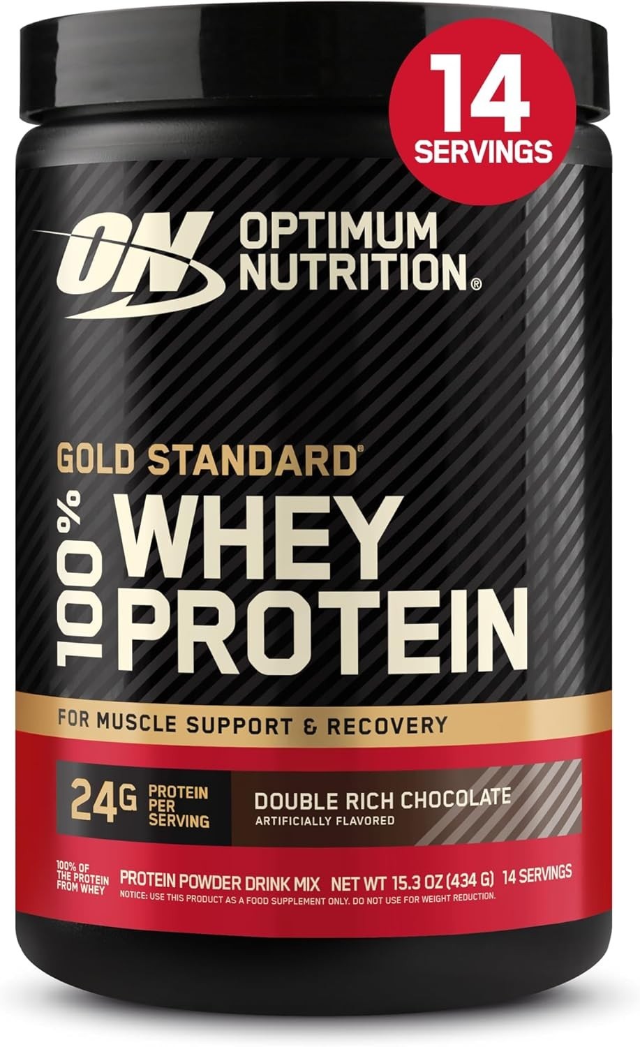 Gold Standard 100% Whey Protein Powder, Double Rich Chocolate, 1 Pound Pack of 1
