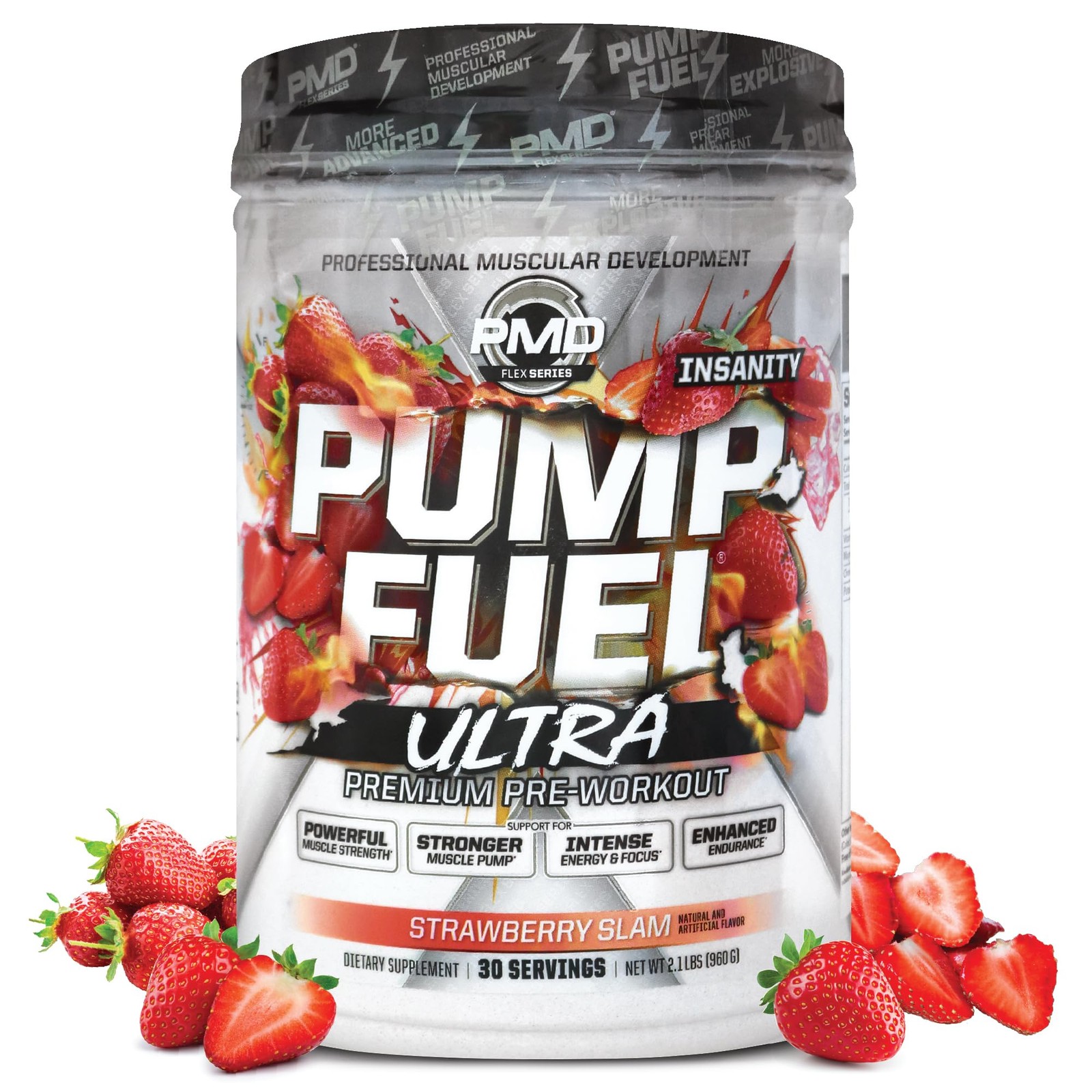 PMD Sports Pump Fuel Ultra Insanity, 2.05 Pound (Pack of 1), Strawberry Slam