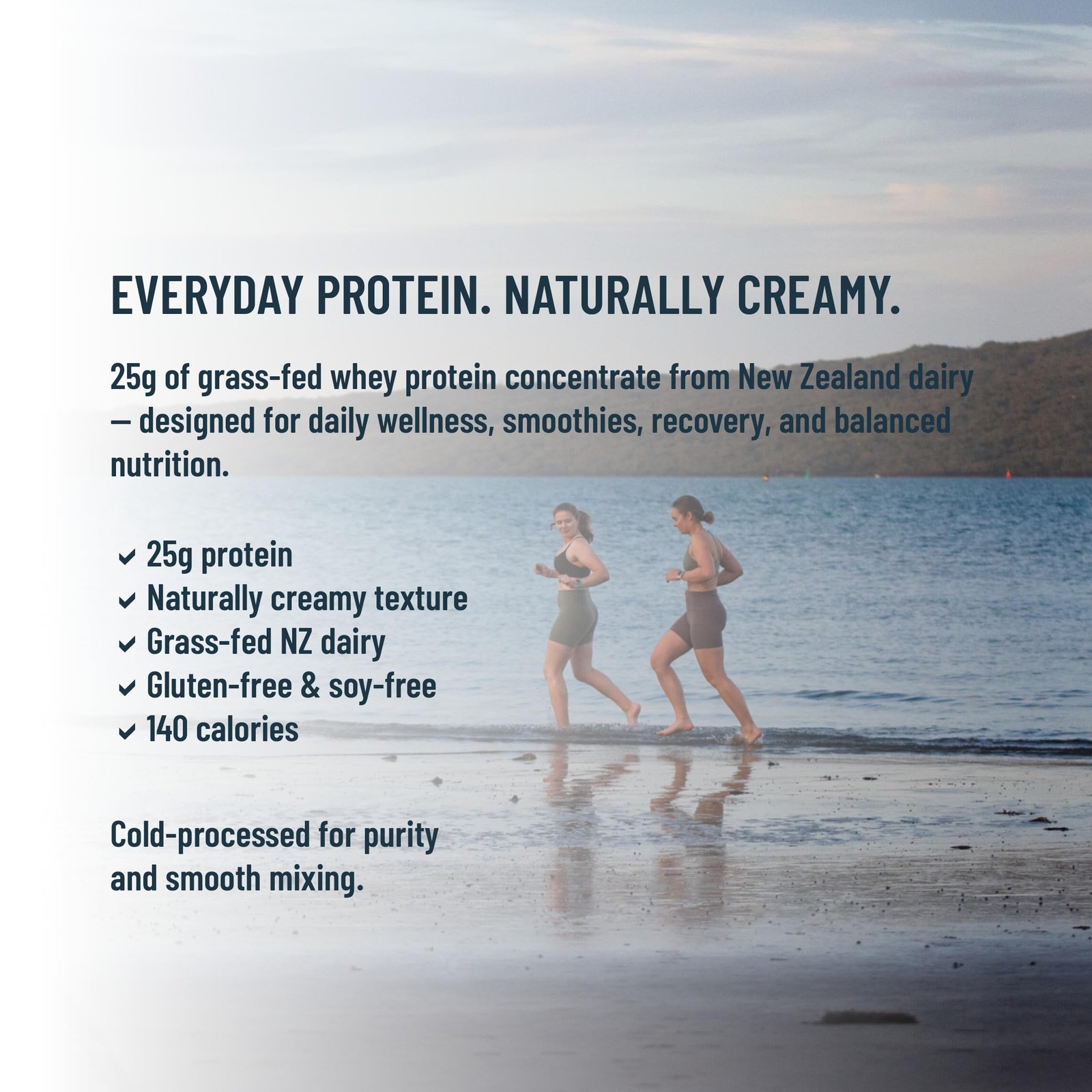 TAHA Unflavored Whey Protein Concentrate, 25g Protein, Grass-Fed, 2lb | 6.3g …