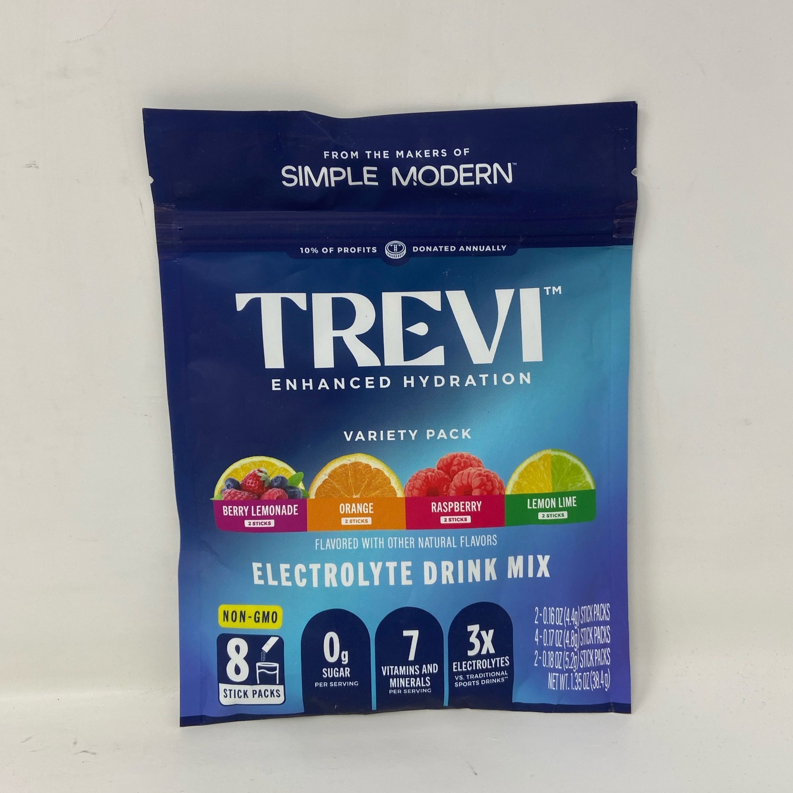 Trevi Enhanced Hydration Electrolyte Drink Mix Variety, 8 Sticks