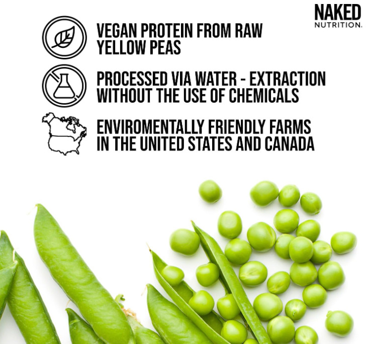 NAKED Pea Protein Powder, Unflavored Vegan Pea Protein, 5 lb