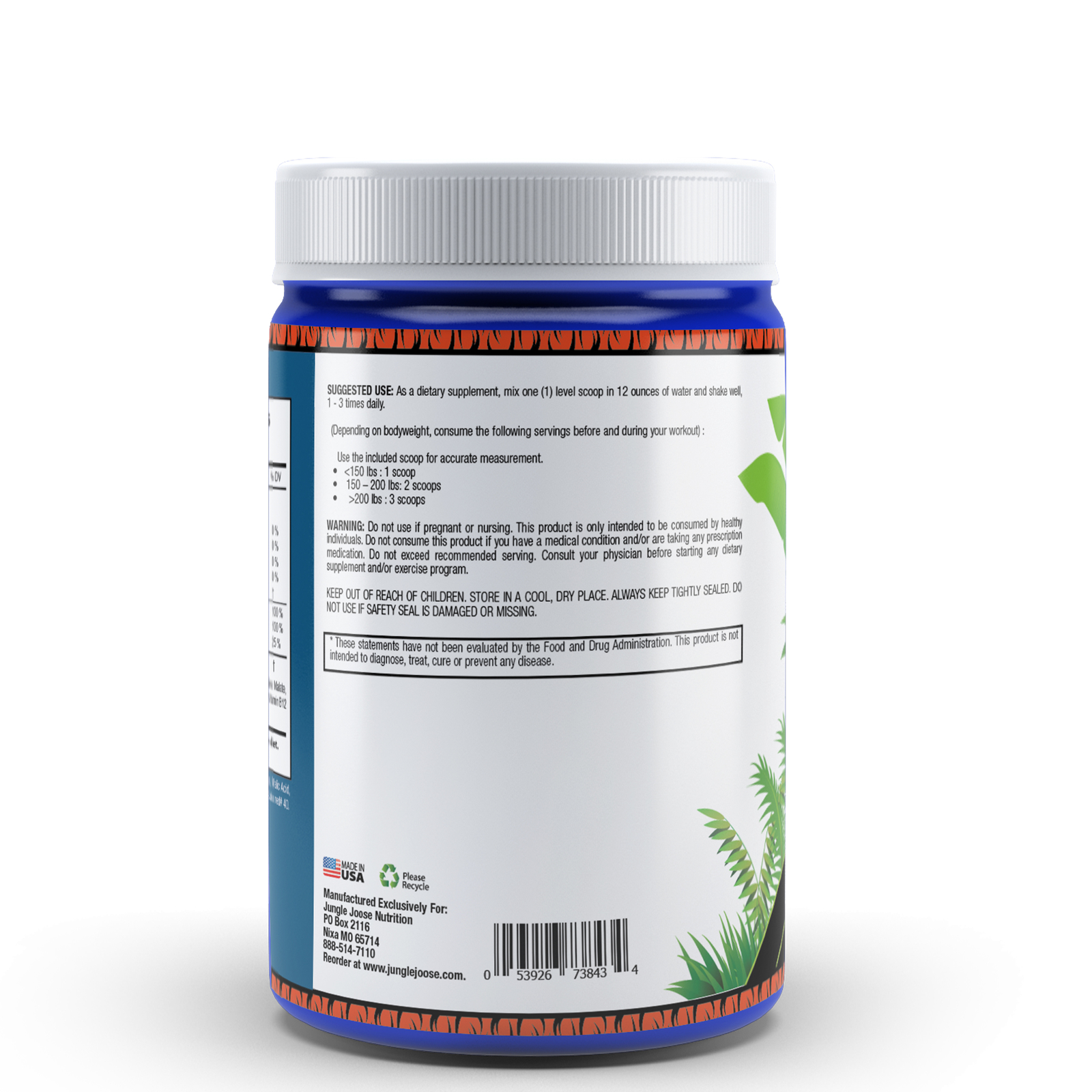 Jungle Joose STORM Recovery Post-Workout 360 Grams 30 Servings Strawberry Banana