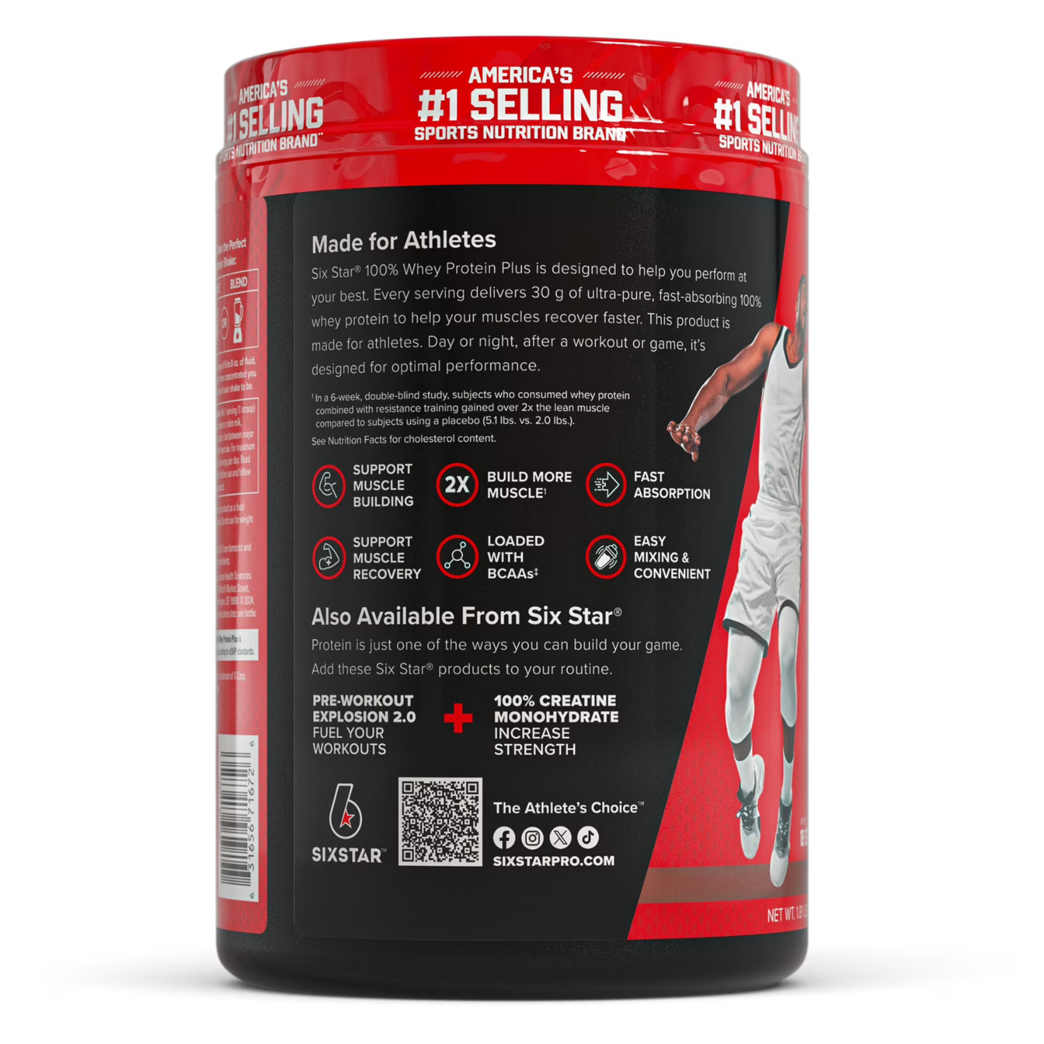 Six Star 100% Whey Protein Plus 30g Triple Chocolate Powder 1.81 lb, 2 Pack