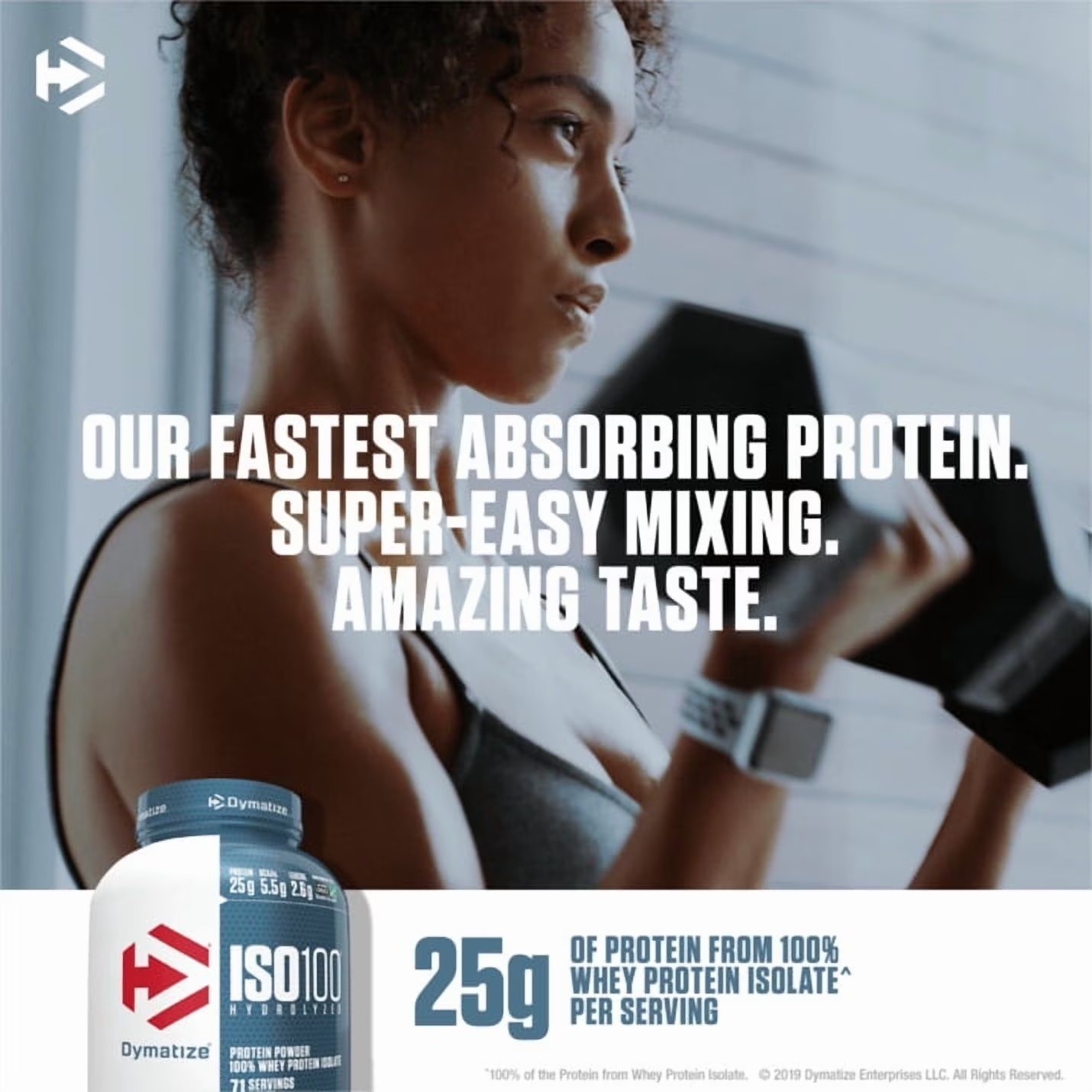 Dymatize ISO100 Hydrolyzed Whey Isolate Protein Powder, Gourmet Vanilla, 20 Serv