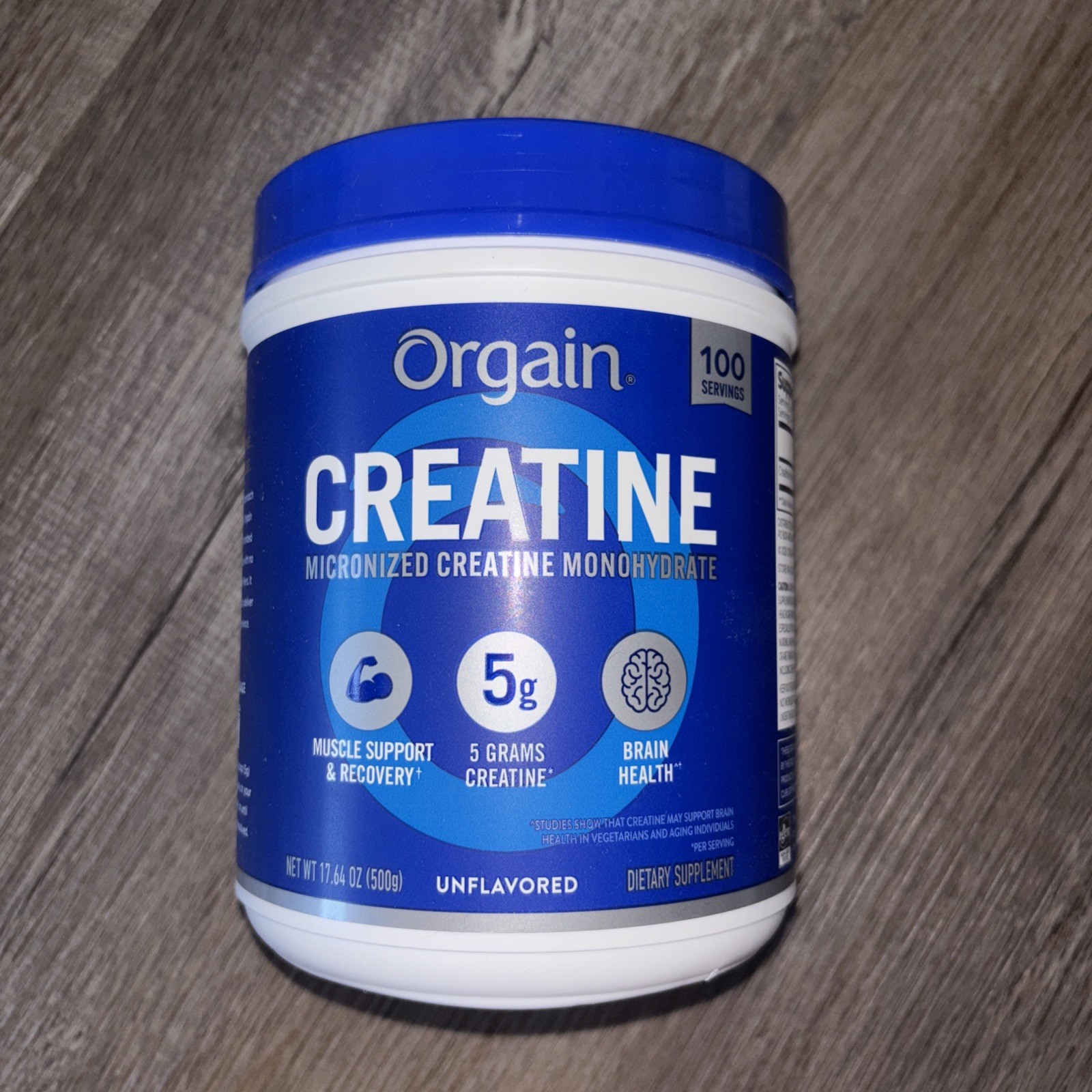 Orgain Creatine Monohydrate Micronized Powder, 100 Servings, Unflavored, 17.64Oz