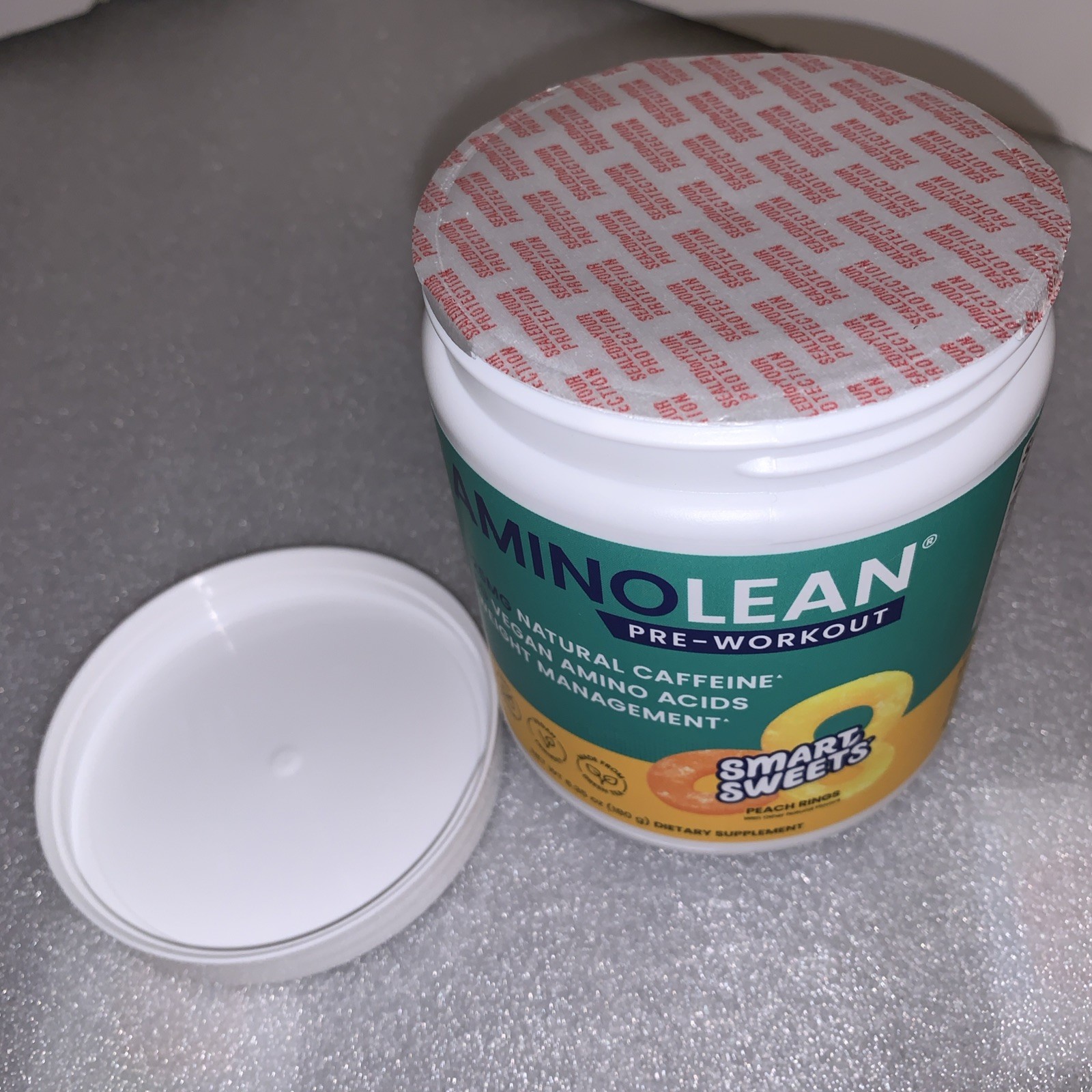 RSP Nutrition AminoLean x Smart Sweets Pre-Workout Energy Supplements Peach Ring