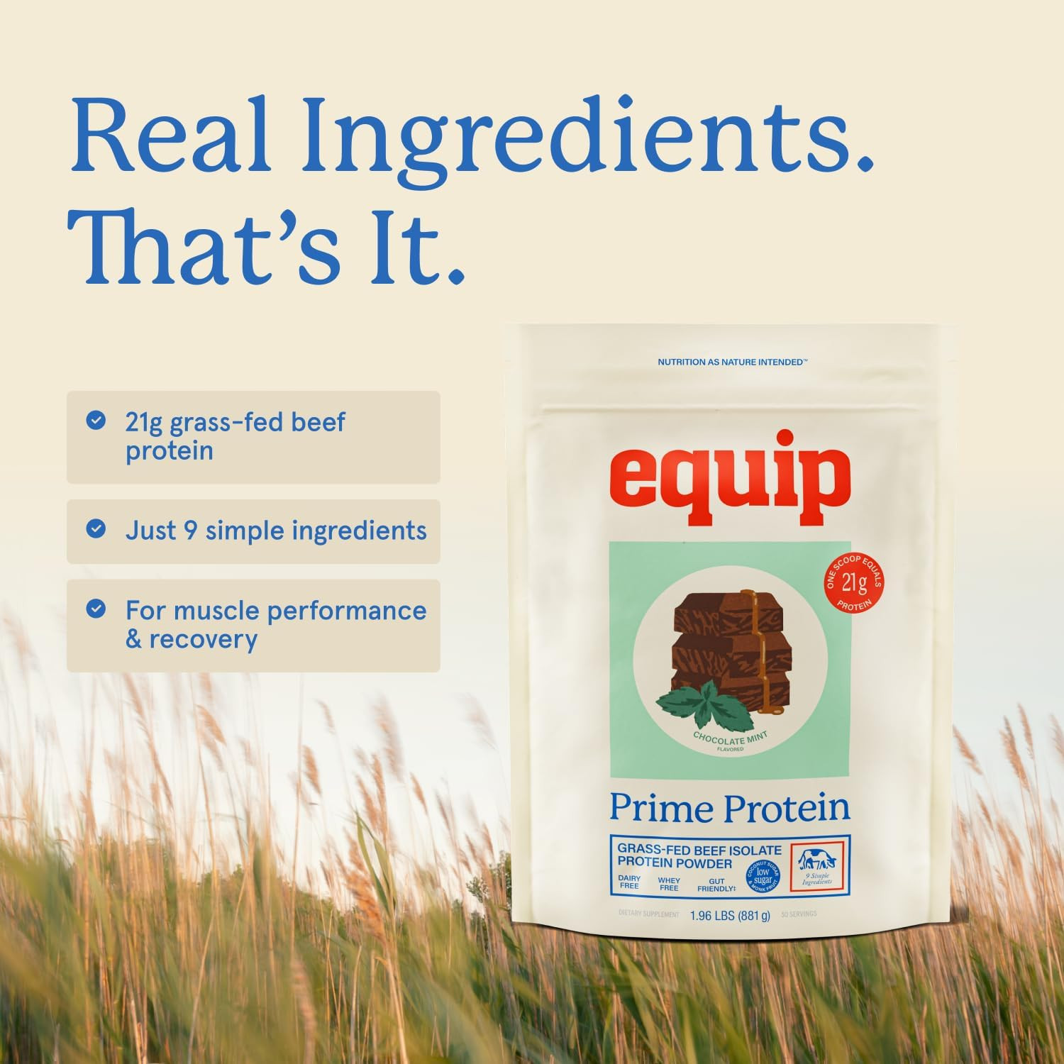 Foods Prime Protein Powder | Clean, Grass Fed Beef Protein Powder for Women & Me