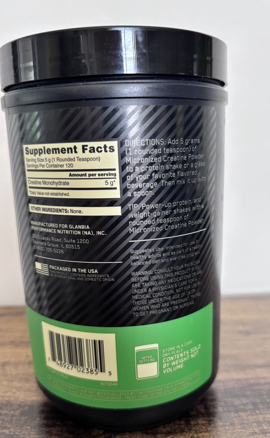 Optimum Nutrition Micronized Creatine Monohydrate Powder Unflavored 600g