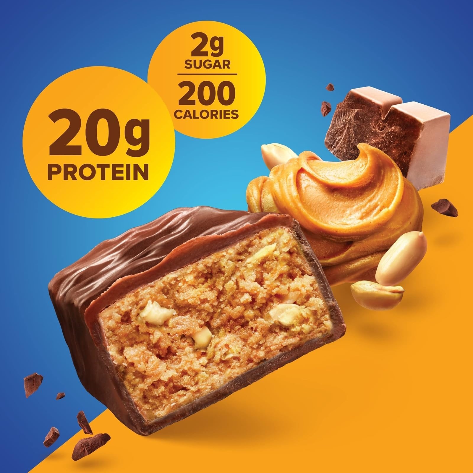 Pure Protein Chocolate Peanut Butter Bars | 20g Protein, Low Sugar, 12 Ct