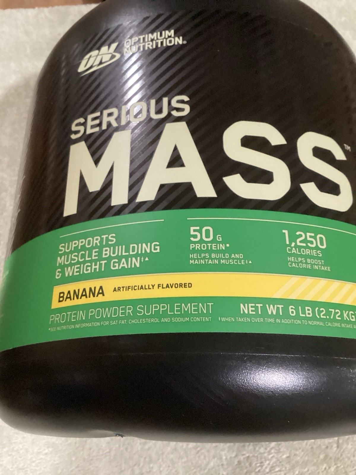 Optimum Nutrition Serious Mass Weight Gainer Protein Powder Banana Flavor. 6lb.