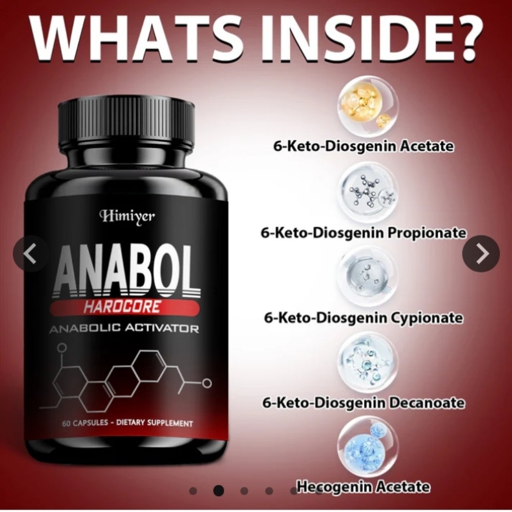 Anabol HardCore Made In USA 1 Bottle 60 Caps Muscle Building + Mental Clarity