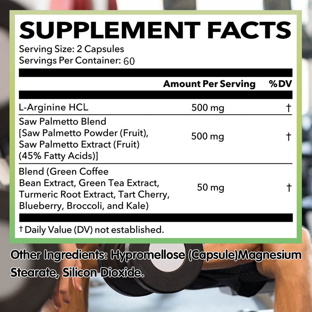 Men’s Health Formula | L Arginine & Saw Palmetto | Muscle & Prostate Support