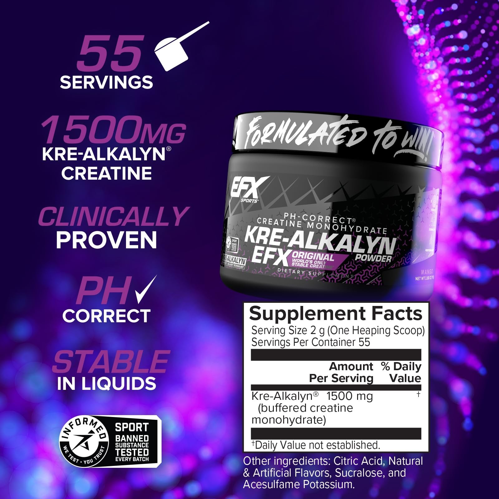 Kre-Alkalyn EFX Powder | pH Correct Creatine Monohydrate Powder Supplement | …