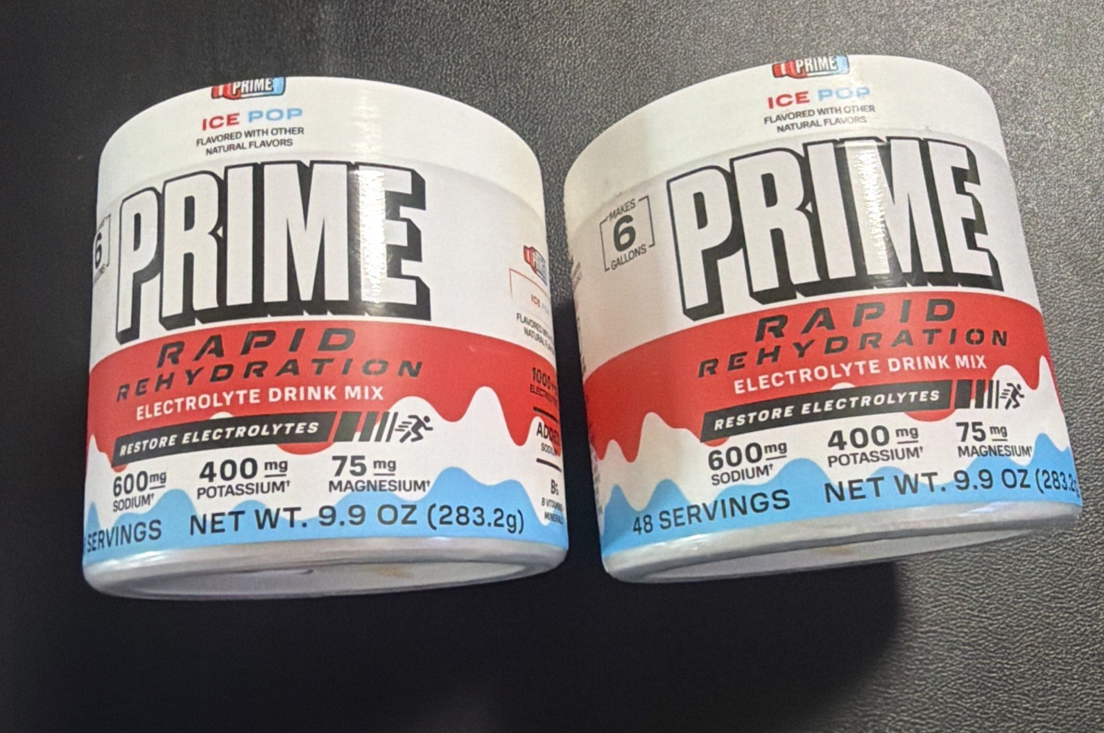 2-Prime Rapid Rehydration Electrolyte Powder Ice Pop 9.9oz 48 Srvgs Exp 2/28.