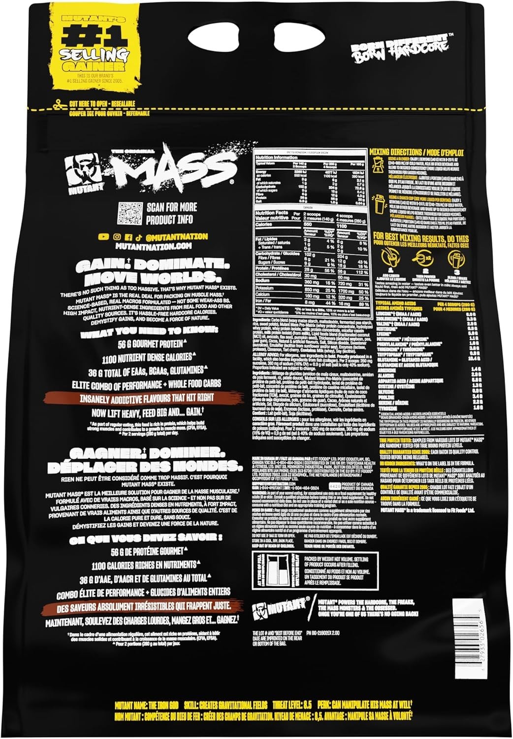 Mutant Mass Weight Gainer Protein Powder Mass builder for bulking Free Shipping