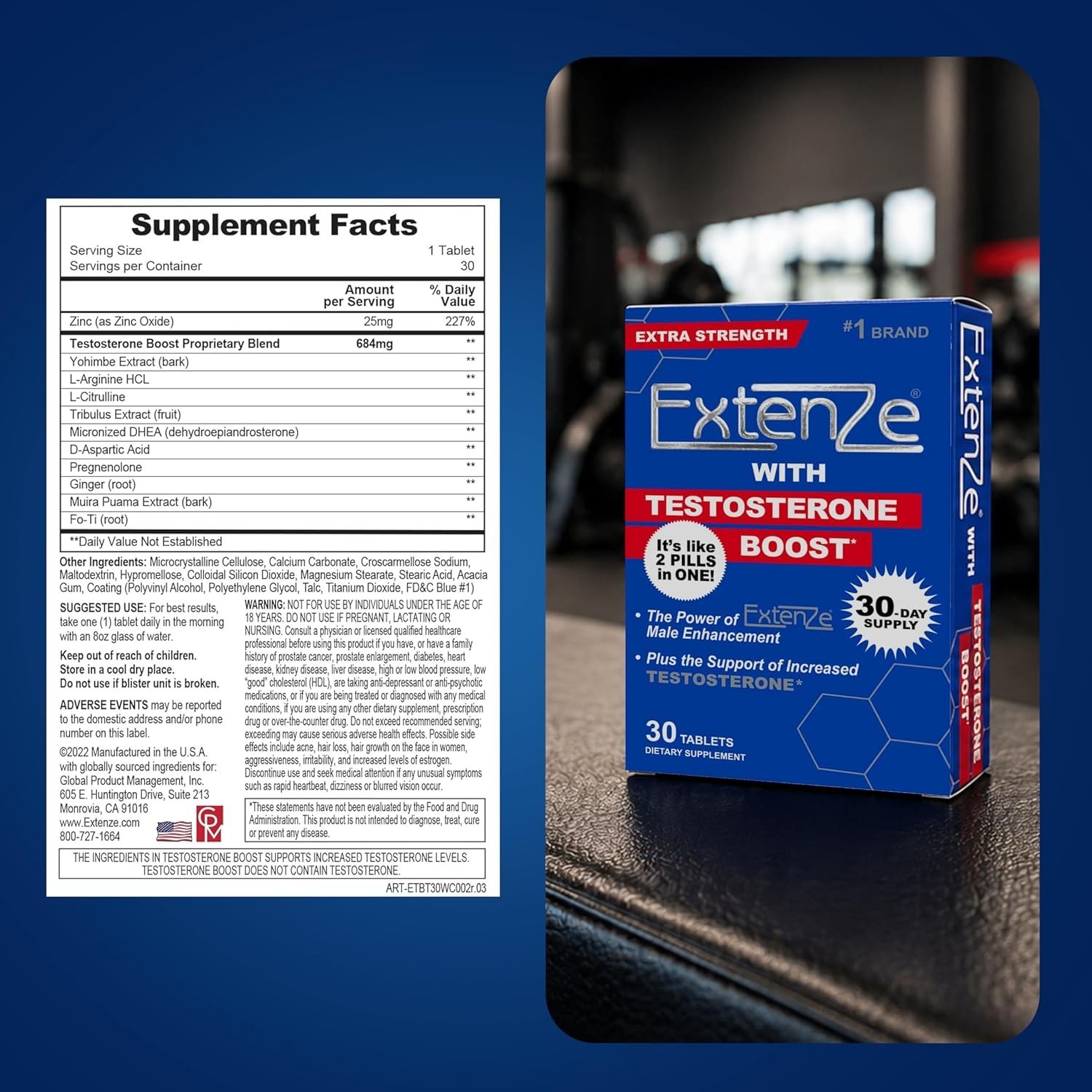 Revitalize Manhood with Testosterone Boost – 30ct Extended Release Tablets