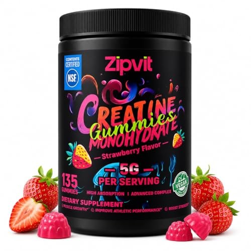 Creatine Monohydrate Gummies 5g 135 Count Muscle Strength