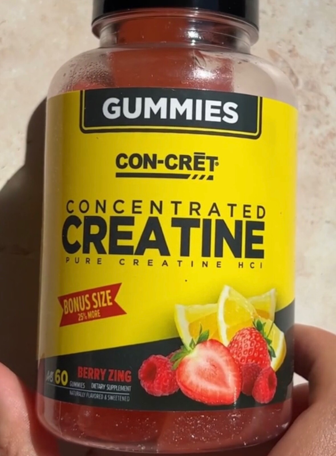 Promera Sports CON CRET Concentrated Creatine HCI 60 Gummies Berry Zing Exp 9/25