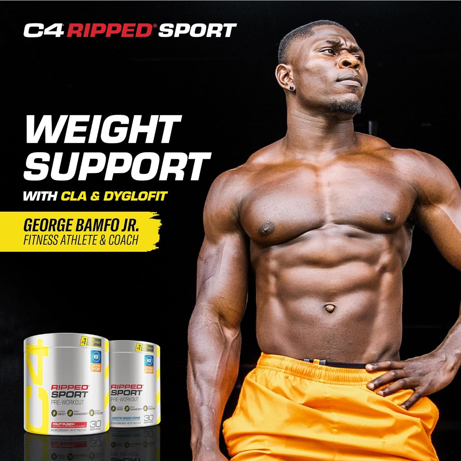 Ripped Sport Pre Workout Powder Fruit Punch – NSF Certified for Sport + Zero Sug