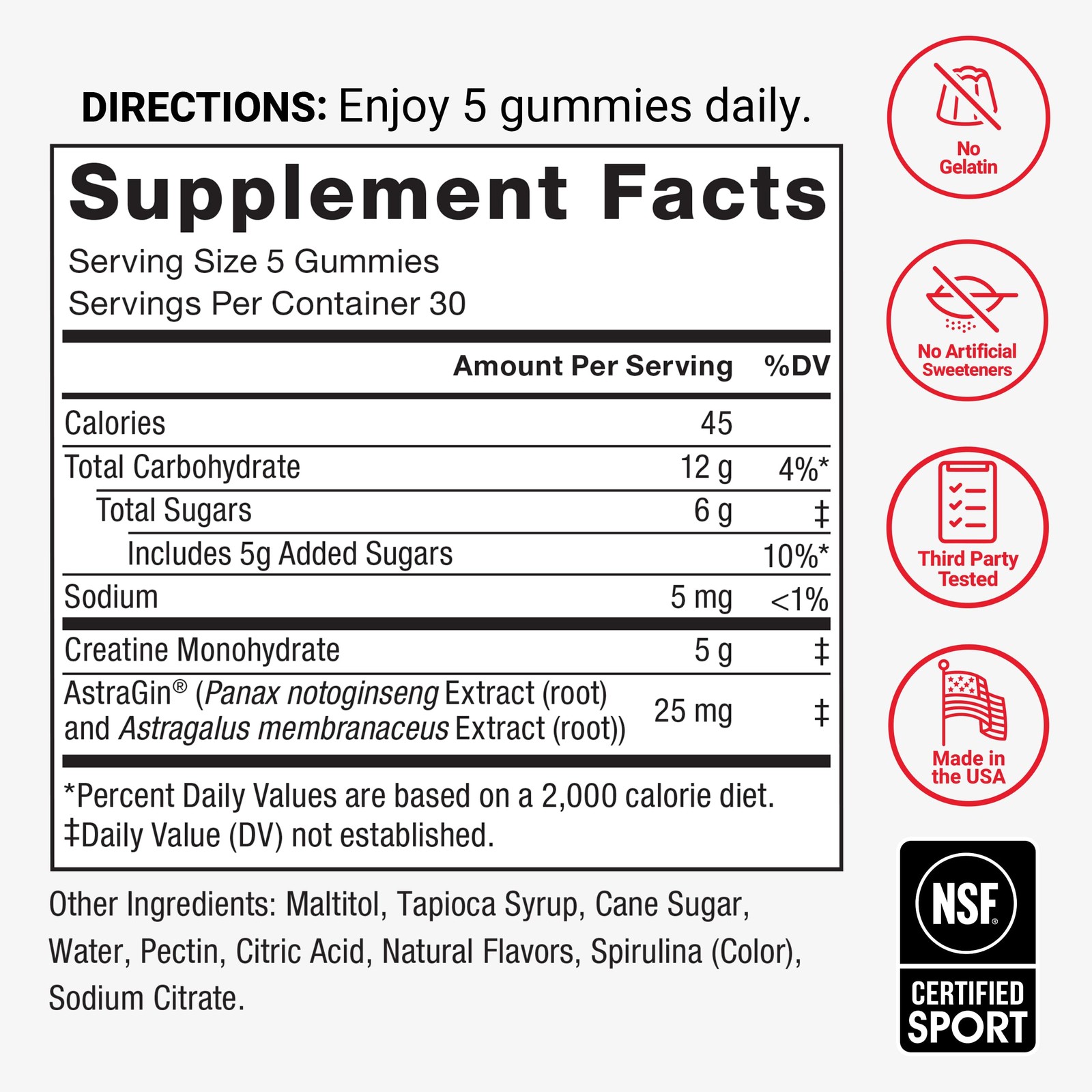Force Factor Creatine Monohydrate 150 Count (Pack of 1), Blue Raspberry