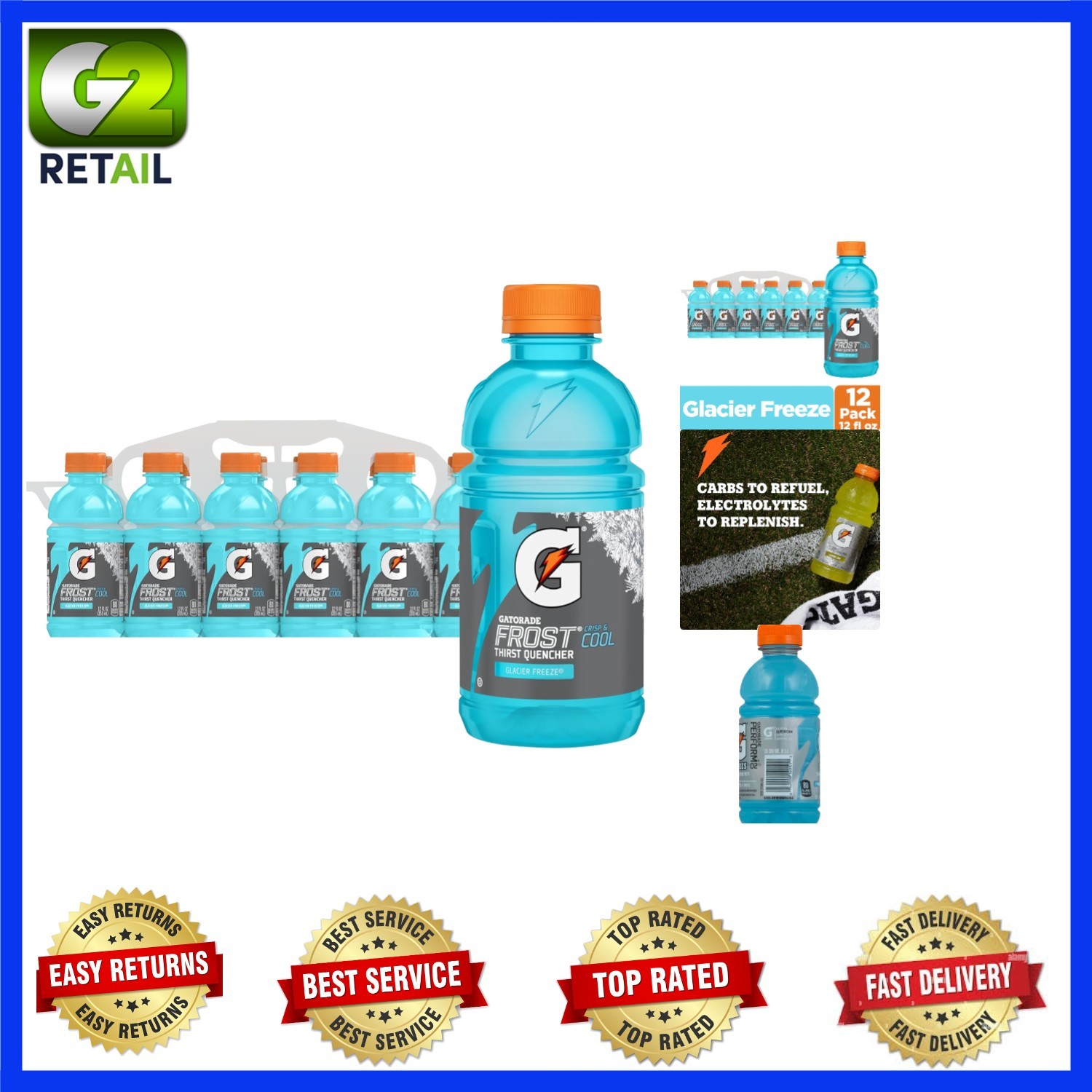 Stay Energized with Thirst Quencher Glacier Freeze – 12 Pack of 12 Fl Oz Bottles