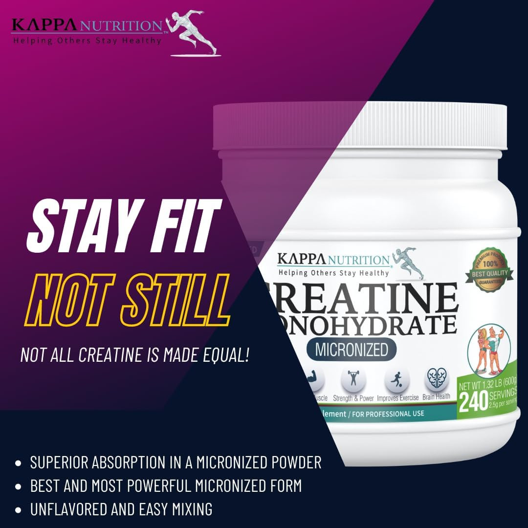 Creatine Monohydrate Powder, Pure Amino Acid Formula, Supports Muscle Strength,