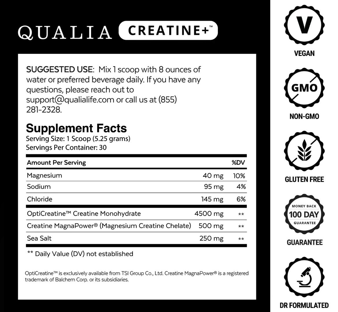 Qualia Creatine + Advanced Creatine Complex – 5.6 oz Magnesium 9/2027