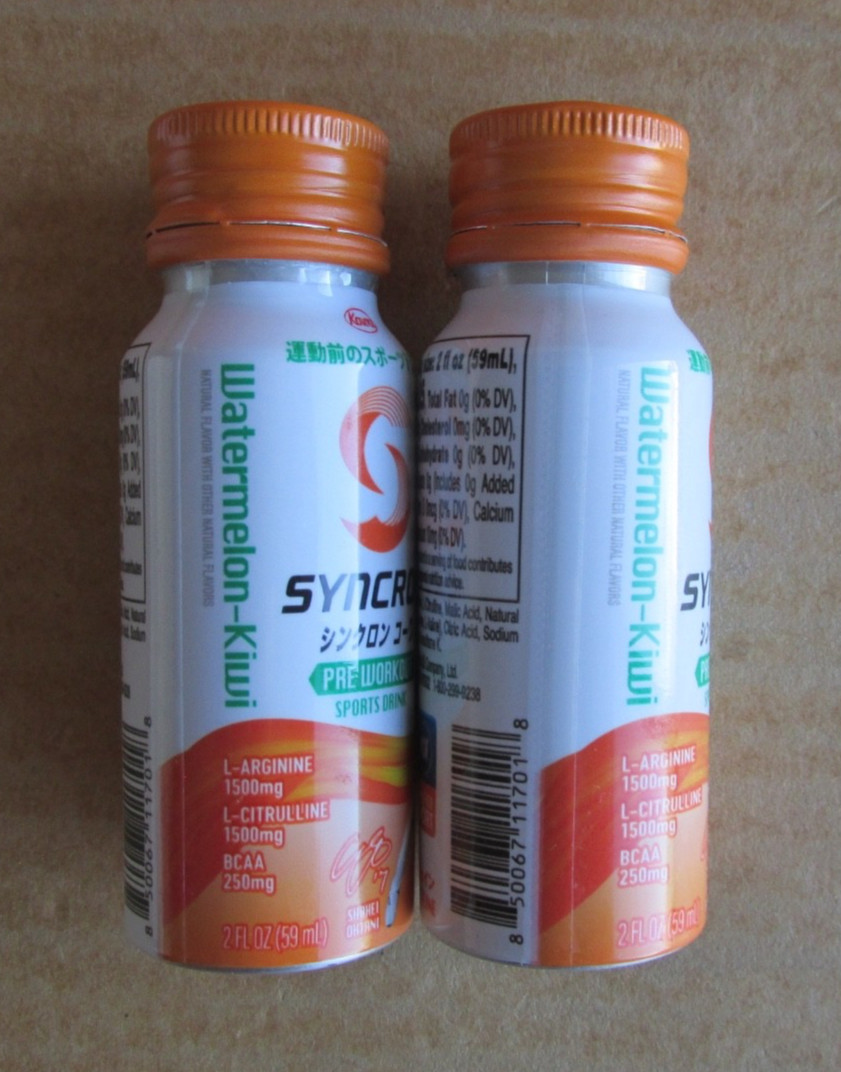 2 SHOHEI OHTANI SYNCRON PRE WORKOUT SPORTS DRINK BOTTLES WATERMELON-KIWI FLAVOR