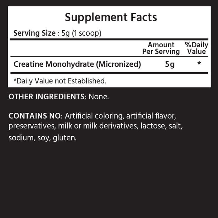 200 Mesh Micronized Creatine – 5g per Serving, Non-GMO, Rapid Absorption