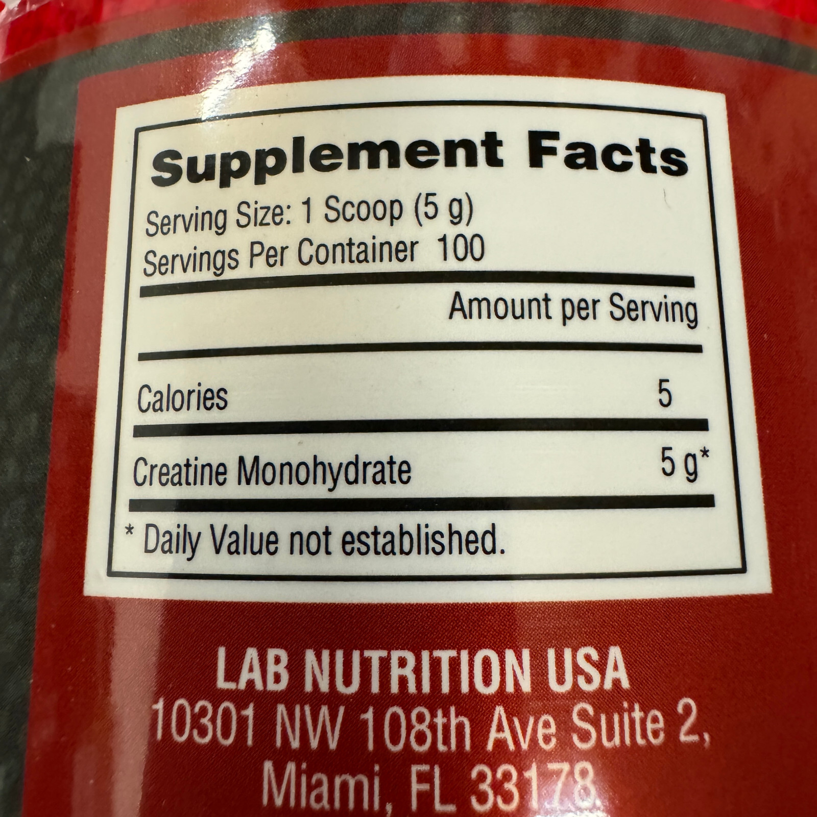 Lab Nutrition Micronized Creatine Unflavored 500G 1.1 LBS – Made in USA