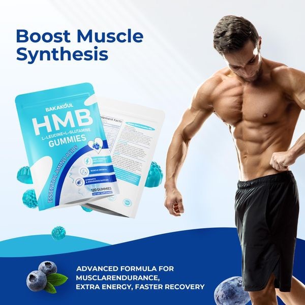 BAKAKOUL HMB and L-Leucine Gummies HMB and Leucine Supplement Supports Muscle…