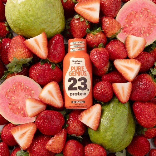 Pure Genius Liquid Protein Shot – Strawberry Guava – 3.38 floz/4pk