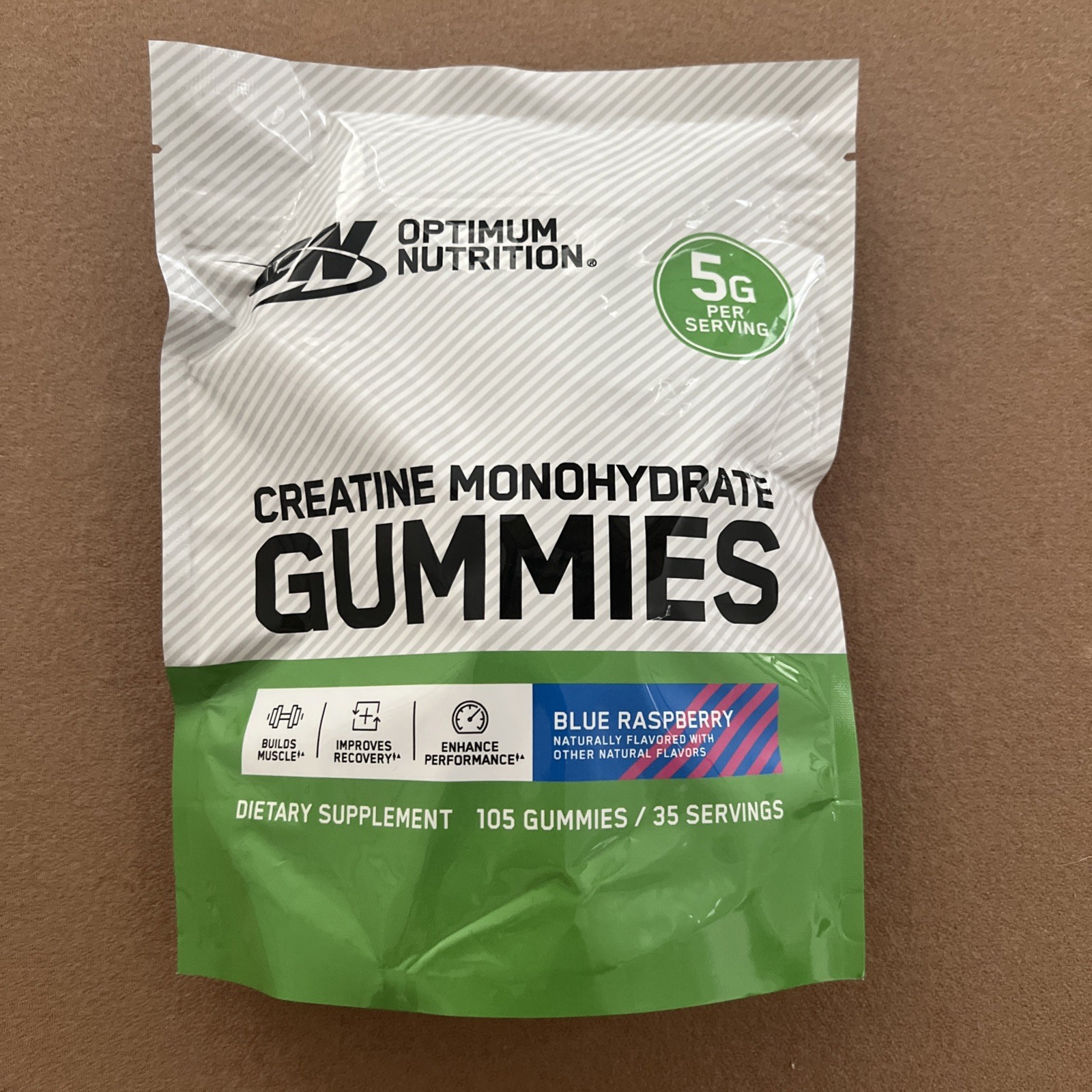 New Optimum Nutrition Creatine Monohydrate Gummies 105 Count 35Servings exp 3/27