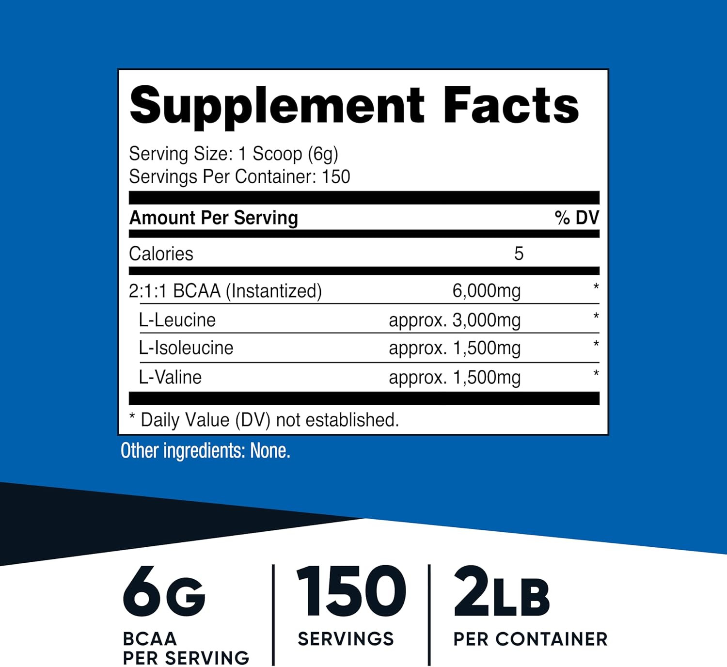 BCAA Powder 2:1:1-150 Servings (Unflavored)