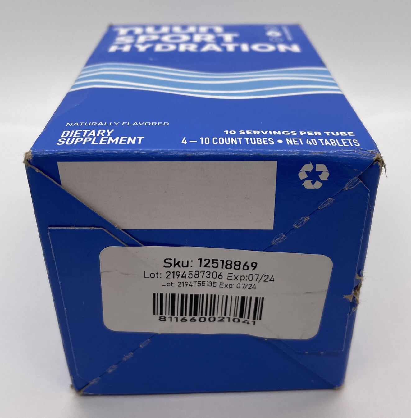 NUUN Sport Hydration Natural Flavor 4-10 Count Tubes – 40 tablets NEW!