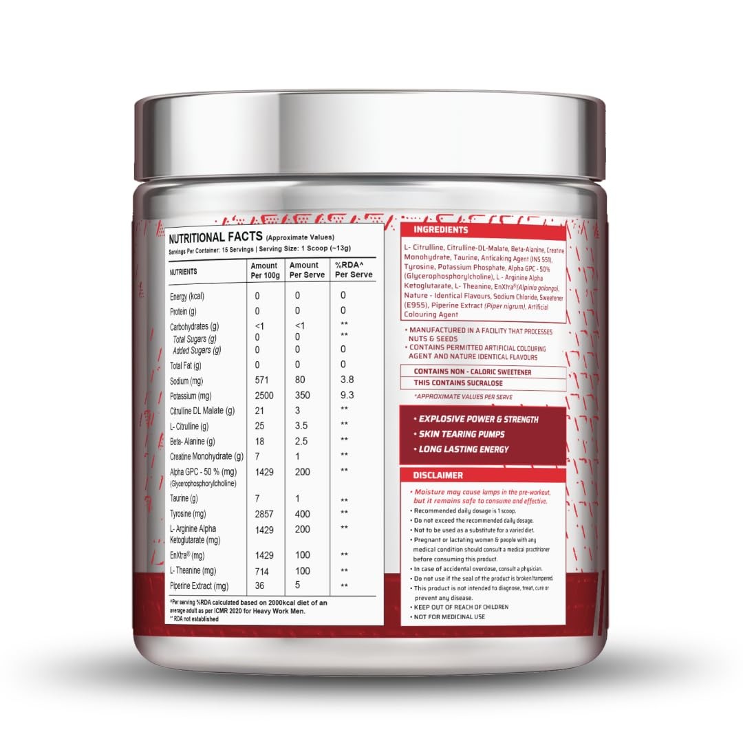 Wellversed Dynamite Caffeine Free Pre Workout 30 Servings Aam Panna 390g
