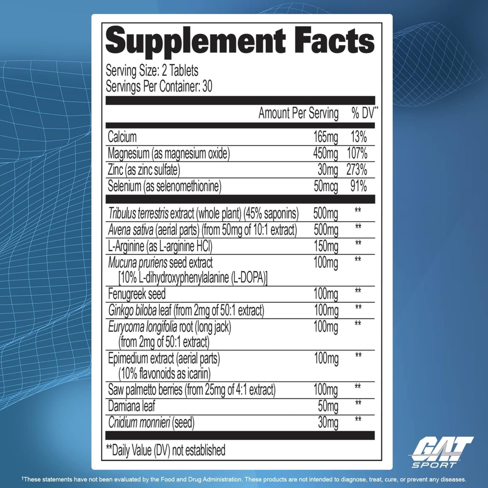 GAT SPORT Testrol Original Test Booster | Male 60 count (Pack of 1)