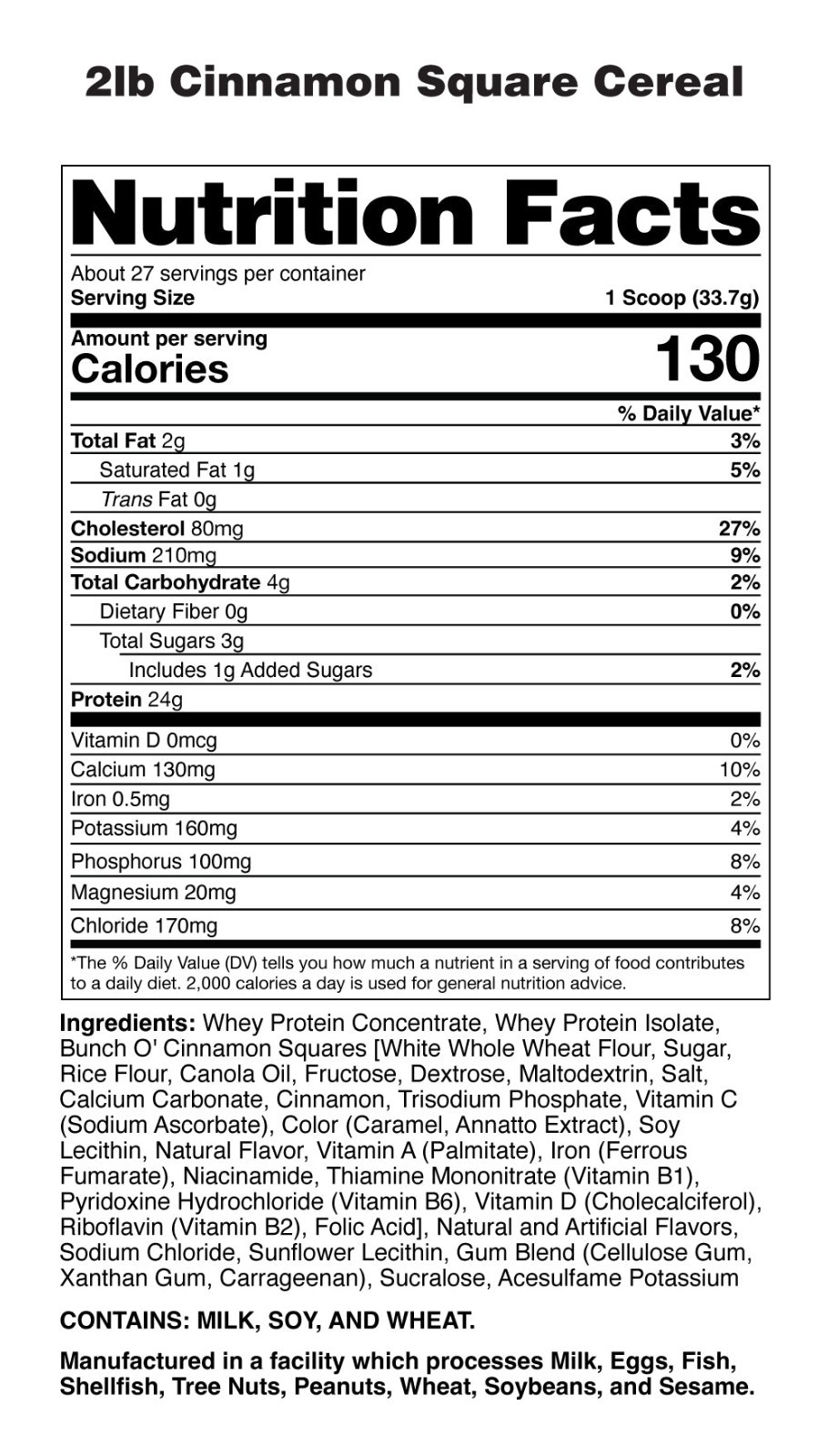 Nutraone Proteinone Whey Protein Promote Recovery Cinnamon Square Cereal 2lbs